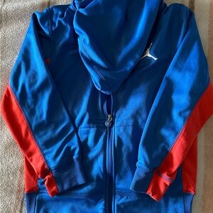 Blue and Red Zip-Up Hoodie